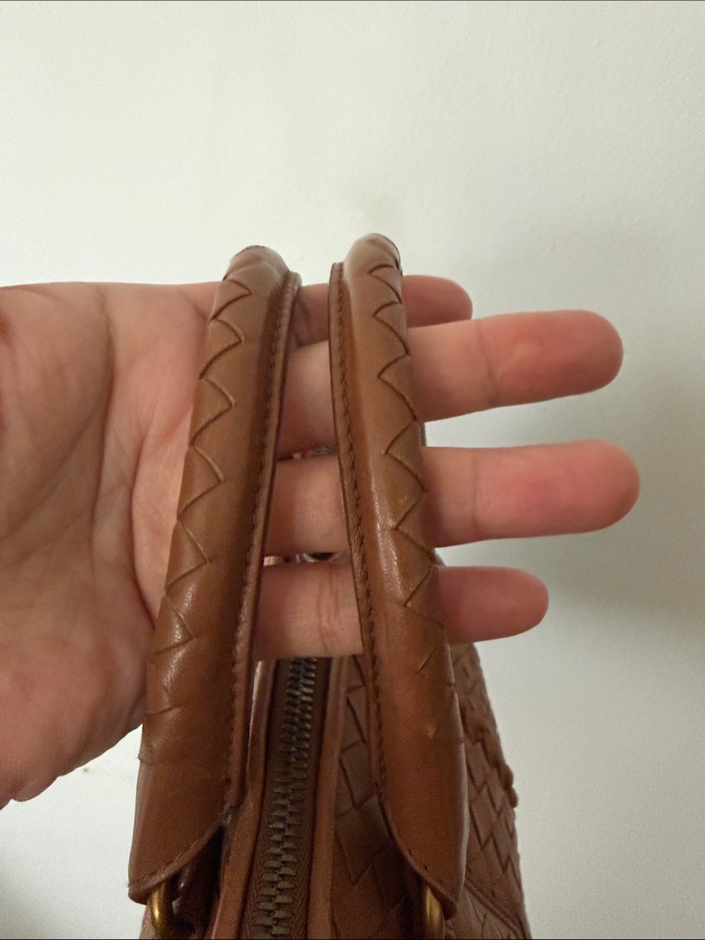 Bottega Veneta Intrecciato Leather Satchel - Cognac Brown - Picture 4 of 15